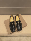 Louis Vuitton Black Checkerboard Loafers — front