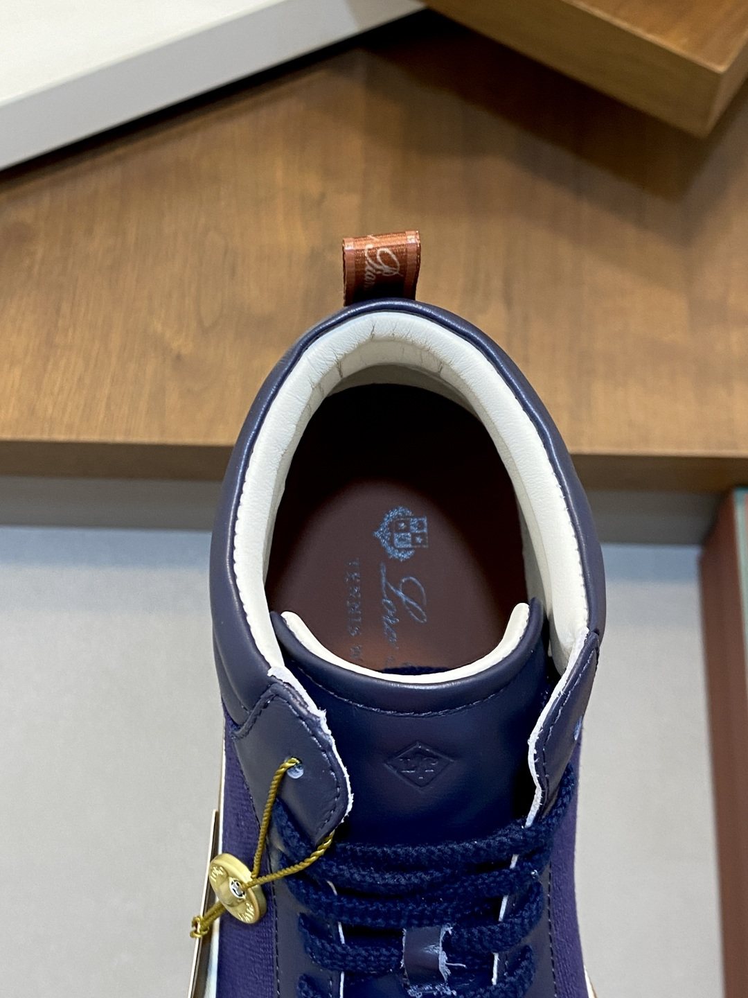 Loro Piana Paneled High-Top Sneakers — detail