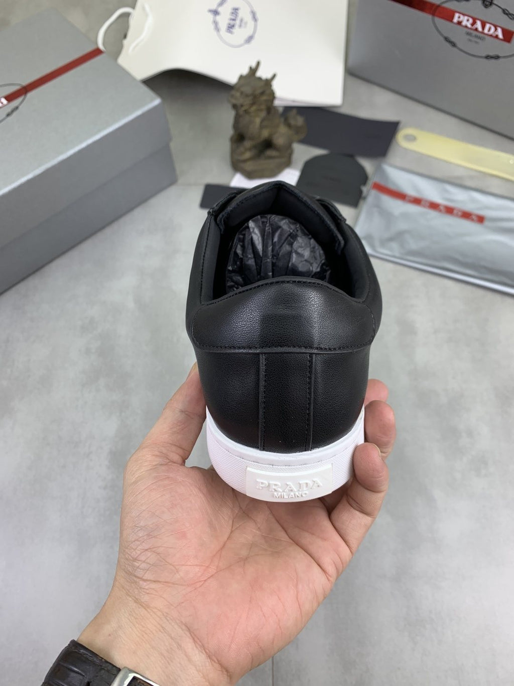 Prada Paneled Low-Top Sneakers — back