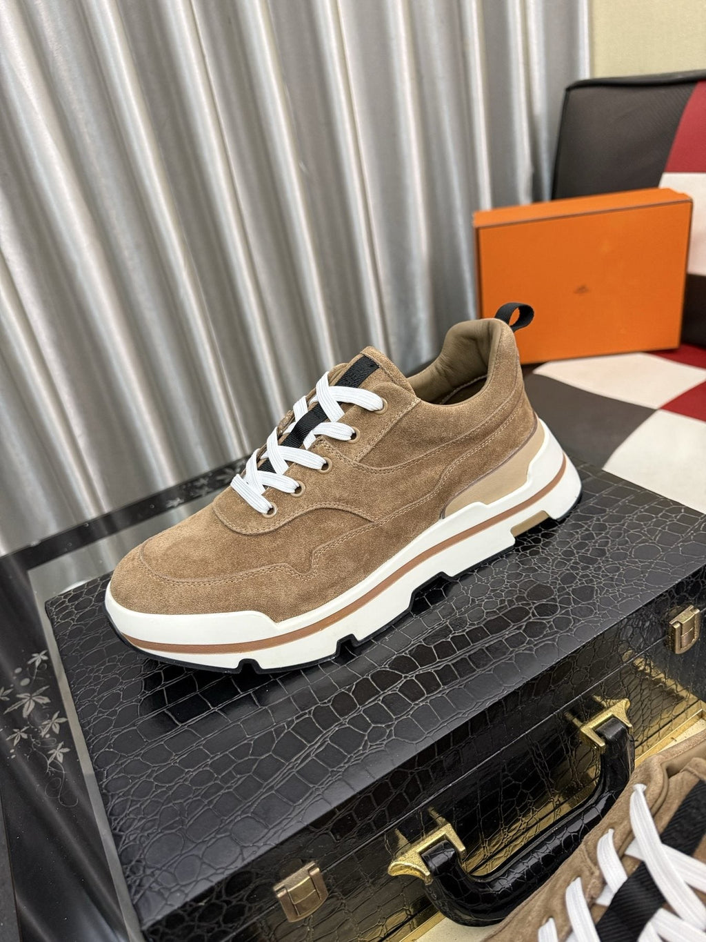 Hermès Layered-Sole Casual Sneakers — front