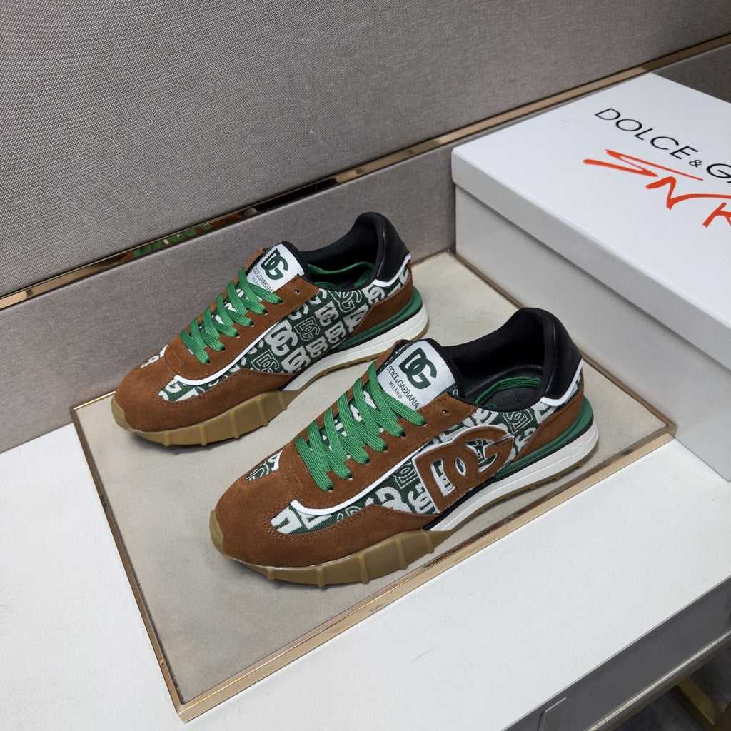 Dolce & Gabbana Patterned Panel Low-Top Sneakers — front